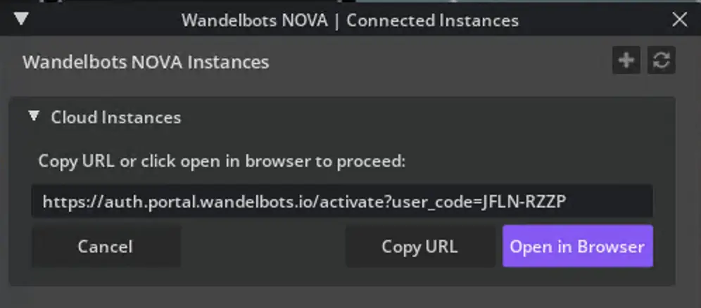 Authenticate with Wandelbots NOVA